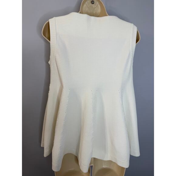 ALAIA Knitted Sleeveless Top Blouse Peplum Stretch Top White Women's 38 - 6 - Picture 2 of 11